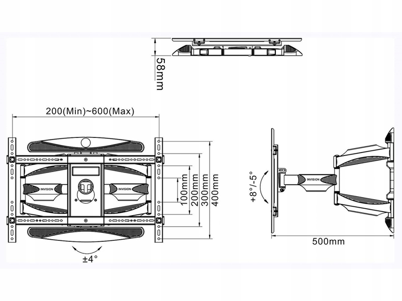 Uchwyt do TV Invision HDTVDXL 37 70'' LED LCD 7580698254