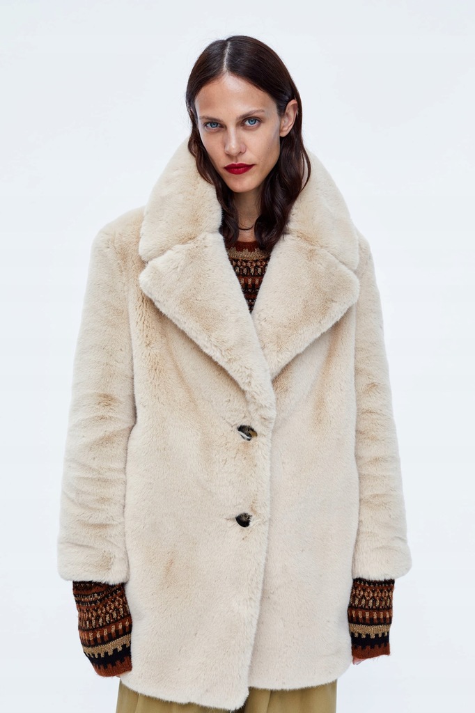 Zara płaszcz ze sztucznego futerka XXL 44 7584490383 oficjalne