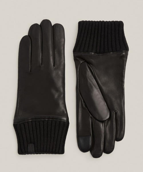 ALLSAINTS（オールセインツ）の「ARCHIE LEATHER KNIT CUFF GLOVES ARCHIE レザー ニット カフ