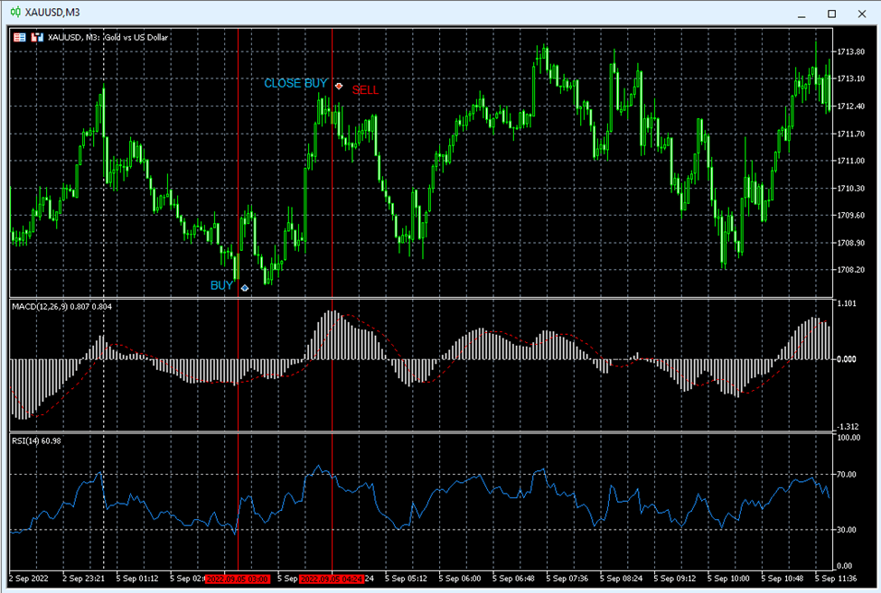 EA with three combined strategies based on RSI and MACD an order to