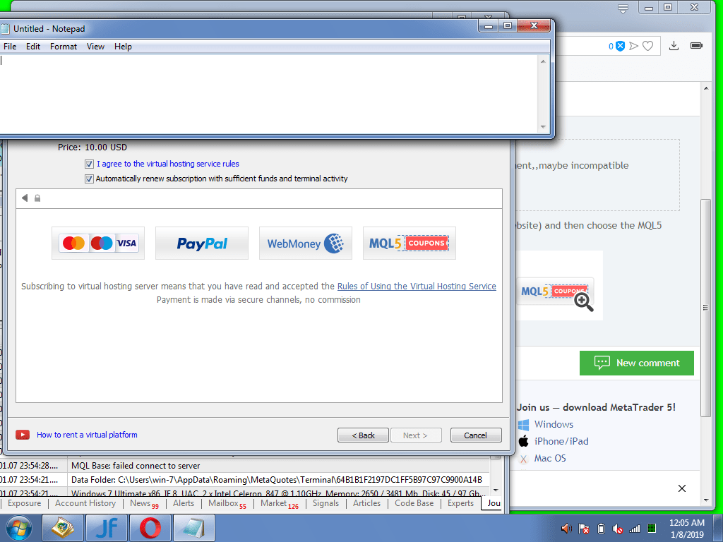how make payment via paypal for buy vps hosting ?? Trading Algorithms