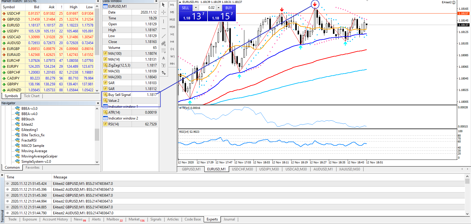 How to get all the values from an custom indicator using iCustom function Symbols MQL4 and