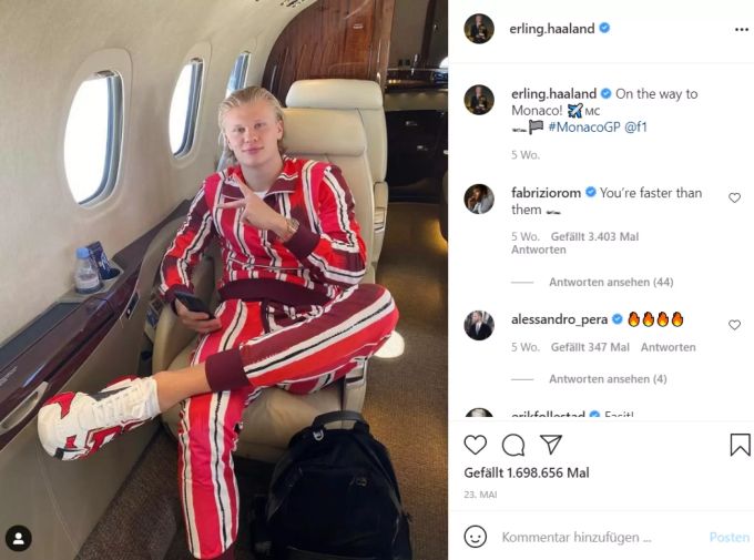 BVB Haaland zeigt sich in den Ferien im FlamingoOutfit