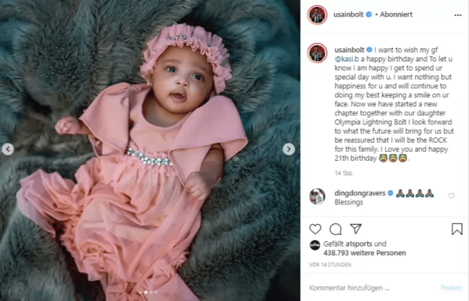 Usain bolt has revealed he is now father to twins, naming one thunder bolt and the other saint leo bolt. Usain Bolt Nennt Seine Tochter Olympia Lightning