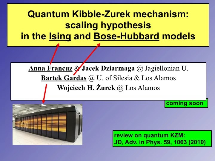 [PPT] Quantum KibbleZurek mechanism scaling hypothesis in the Ising