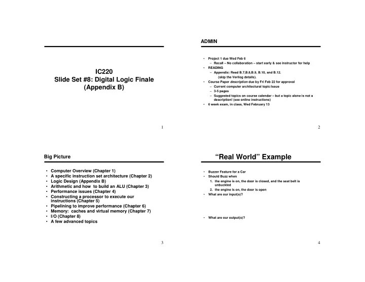 [PPT] Real World Example Big Picture Computer Overview (Chapter 1