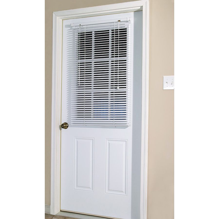 Skotz Manufacturing White mini blind for steel doors 25" wide