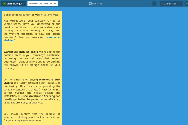 Warehouse Shelving For Sale start.me