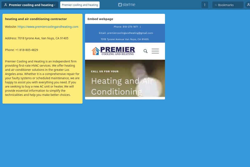 Premier cooling and heating start.me