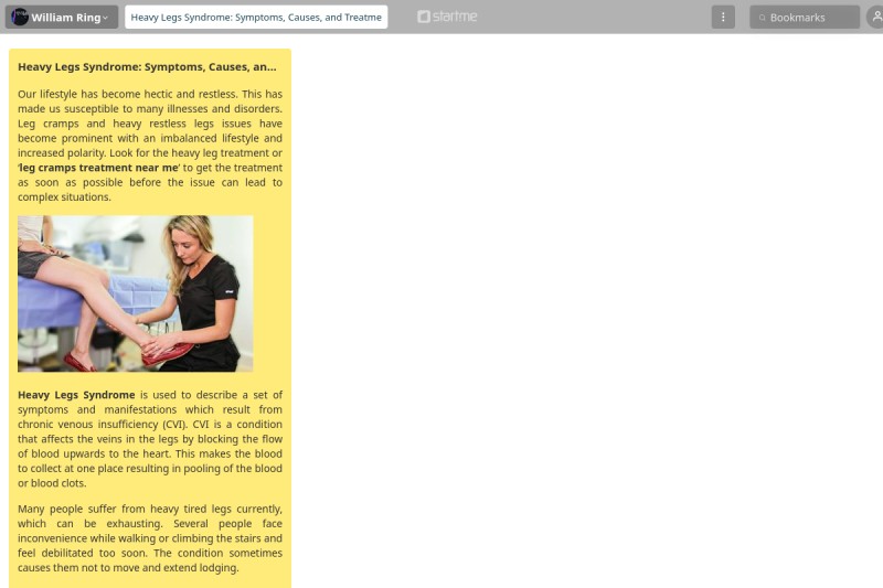 Heavy Legs Syndrome Symptoms, Causes, and Treatment start.me