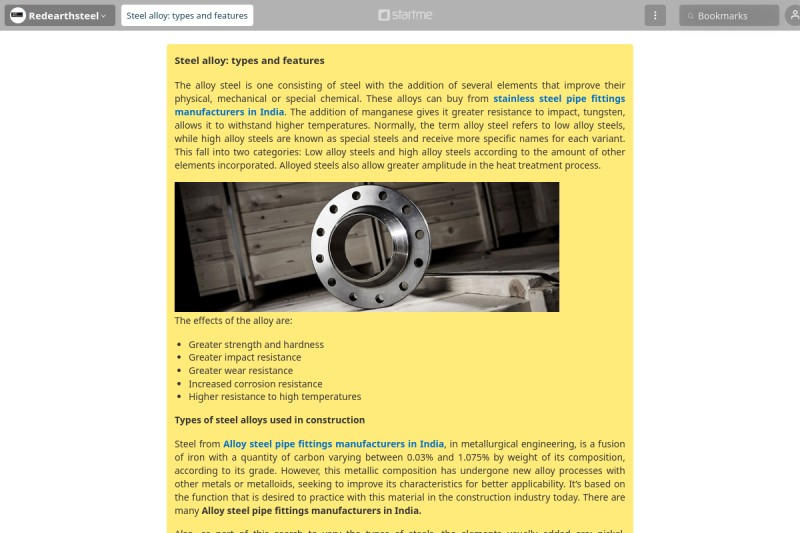 Steel alloy types and features start.me