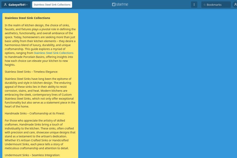 Stainless Steel Sink Collections start.me