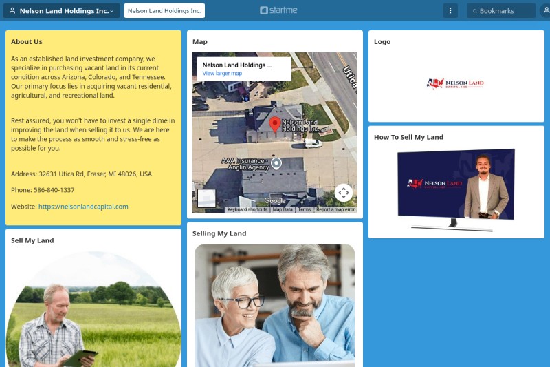 Nelson Land Holdings Inc. start.me