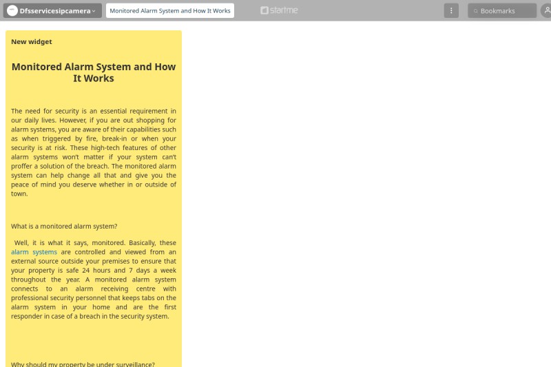 Monitored Alarm System and How It Works start.me
