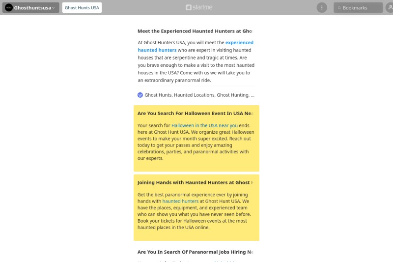 Ghost Hunts USA start.me