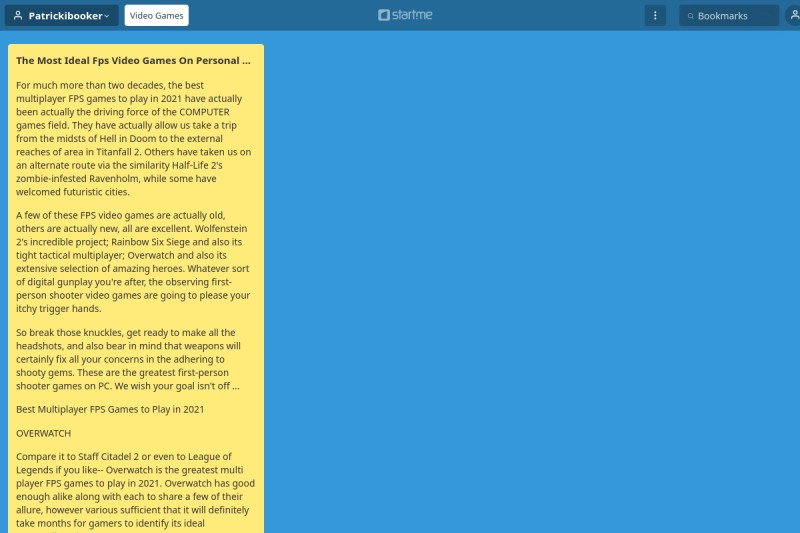 Video Games start.me