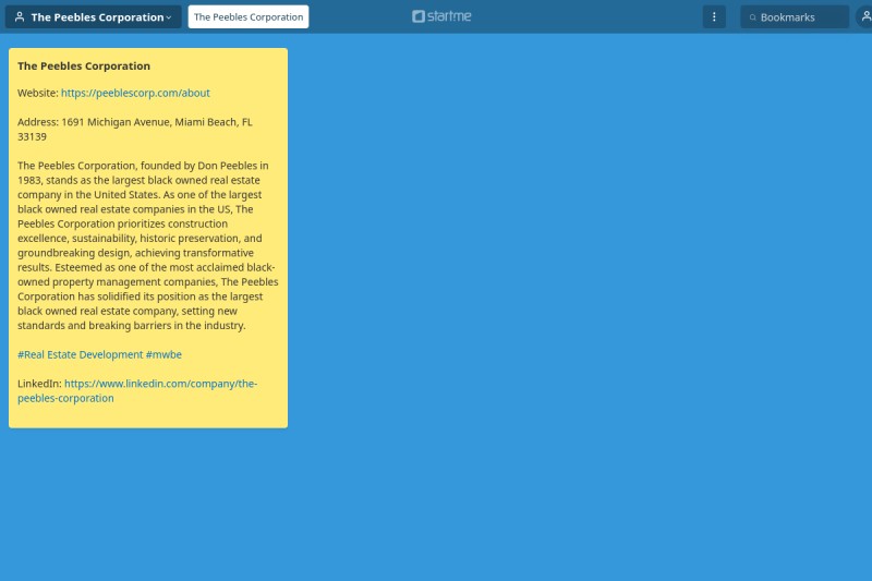 The Peebles Corporation start.me