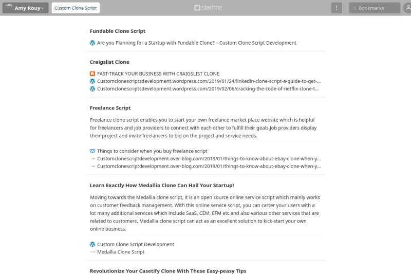 Custom Clone Script start.me