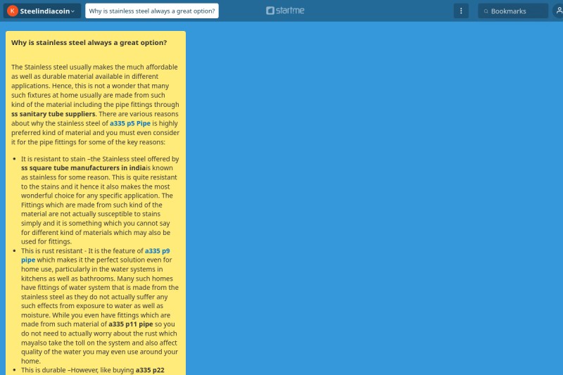 Why is stainless steel always a great option? start.me