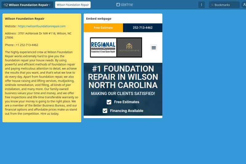 Wilson Foundation Repair start.me