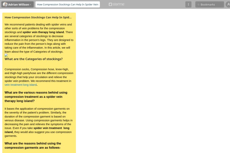 How Compression Stockings Can Help In Spider Vein Treatment? start.me