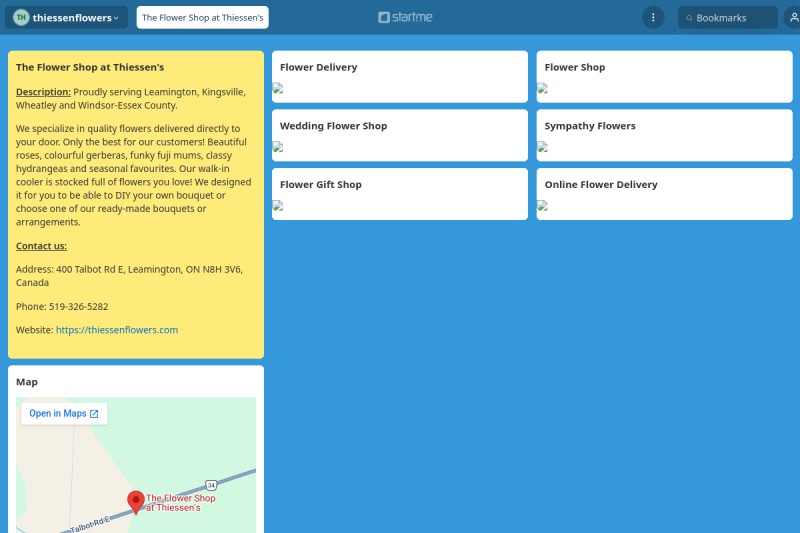 The Flower Shop at Thiessen's start.me