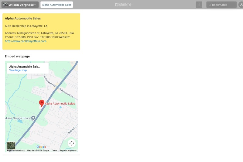 Alpha Automobile Sales start.me