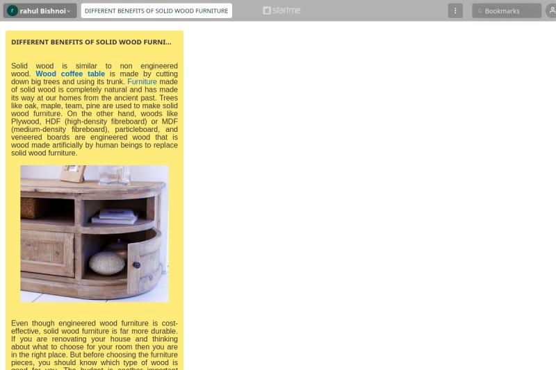 DIFFERENT BENEFITS OF SOLID WOOD FURNITURE start.me