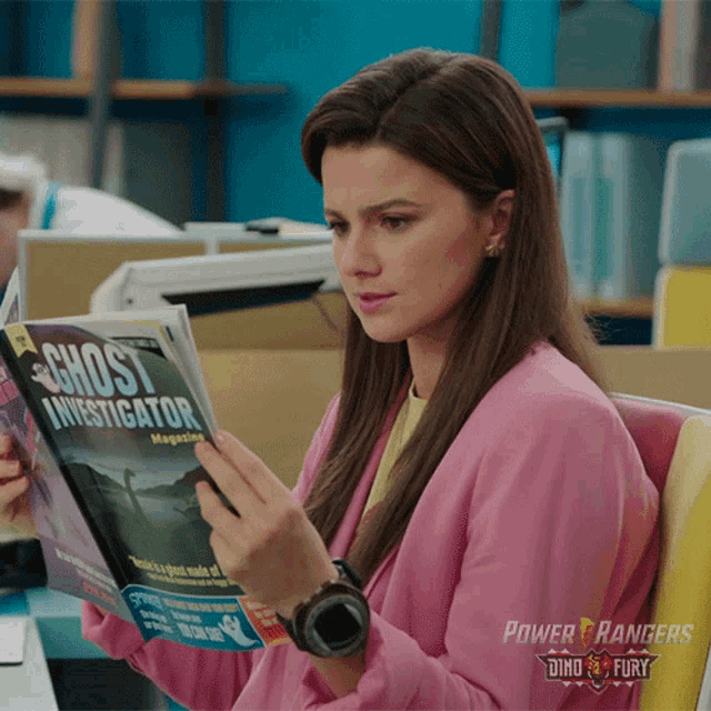 Reading Amelia GIF Reading Amelia Power Rangers Dino Fury Discover