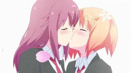 Anime Yuri Kissing GIFs | Tenor