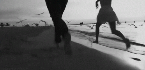 Couple Running GIF - Couple Running Beach - Discover & Share GIFs