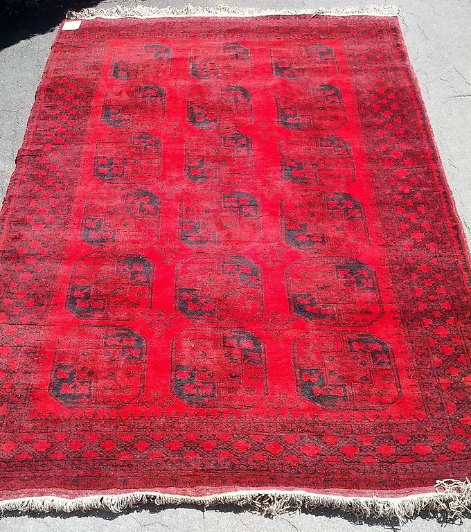 Orientteppich,60er Jahre, Afgan, 209x297 cm², Handgeknüpft in St