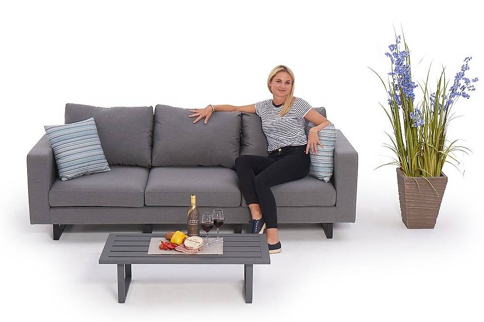 Gartensofa 3er grau in St. Gallen kaufen RattanLounge tutti.ch