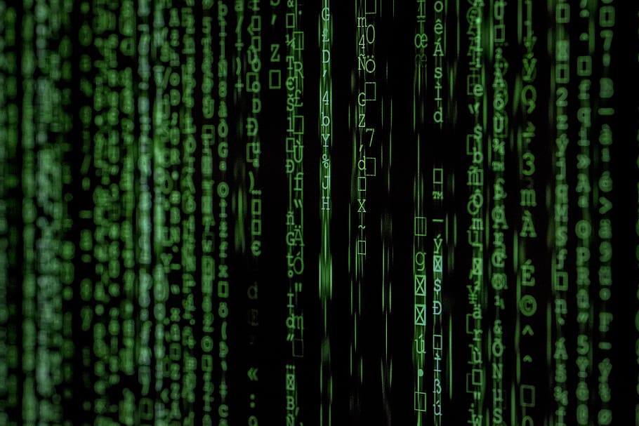 5120x2880px free download HD wallpaper Photo of Green Data Matrix