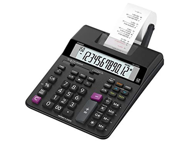 Casio Printing Calculator 12Digit 73/4"Wx103/4"Lx23/10"H BK HR200RC