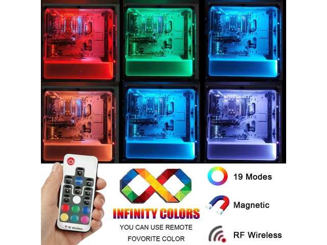 Computer LED Strip Kit, Airgoo 2pcs 15inch PC RGB LED Strip