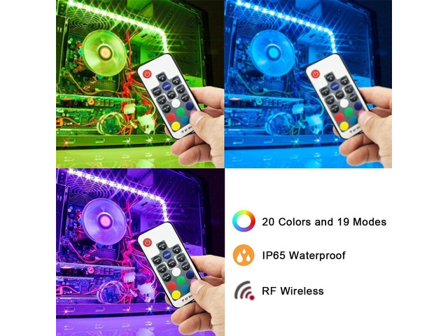 Computer LED Strip Kit, Airgoo 2pcs 15inch PC RGB LED Strip