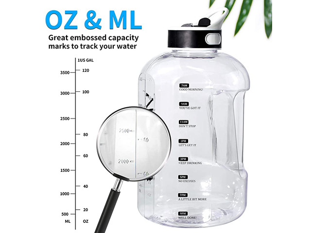 Half Gallon Water Bottle with Straw and Handle 75 OZ Water Bottles BPA