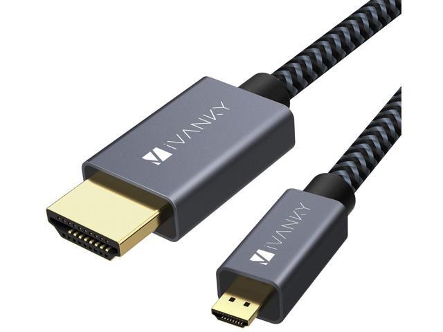 Micro HDMI to HDMI Cable, Ivanky High Speed 4K 60Hz Male to Male HDR