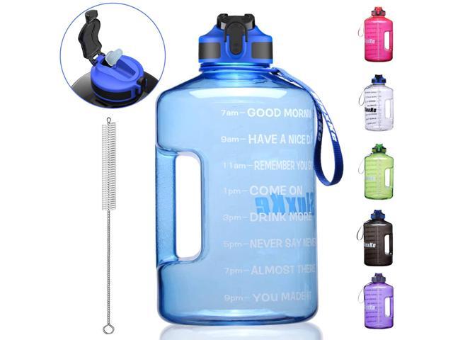 SLUXKE 1 Gallon Water Bottle with Time Marker and Straw BPA Free 128oz