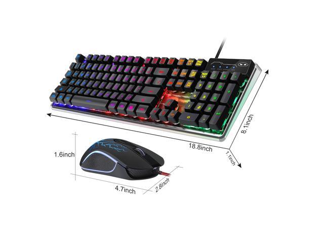 Gaming Keyboard and Mouse Combo, MageGee K1 LED Rainbow Backlit