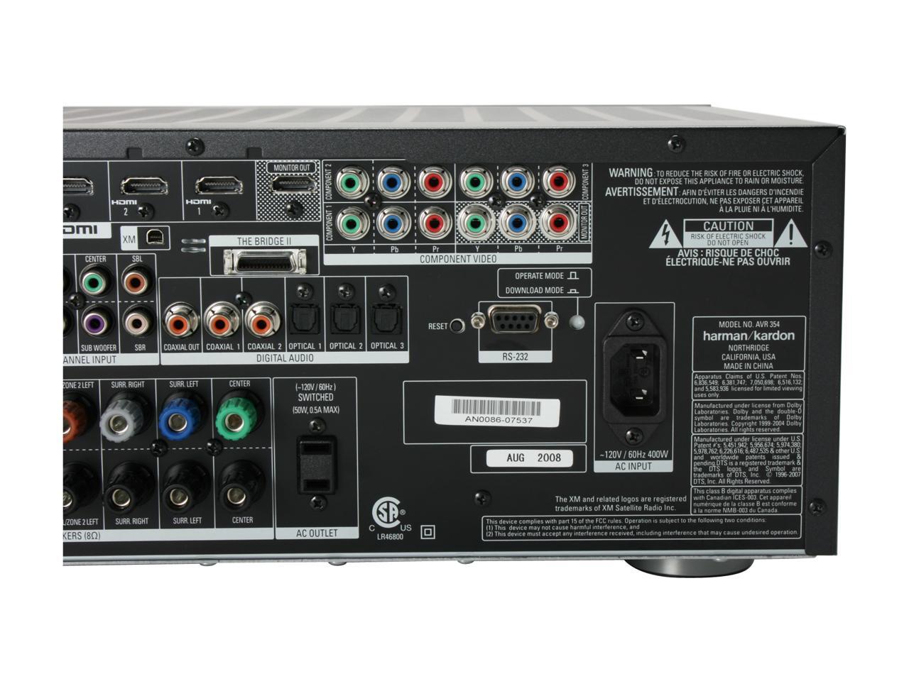 Harman/Kardon AVR 354 7.1Channel 7 x 75W A/V Receiver with HDMI 1.3a