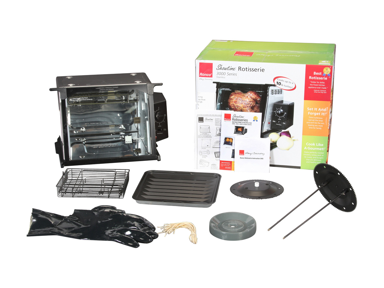 Ronco Stainless Steel Showtime Compact Rotisserie and Barbeque Oven