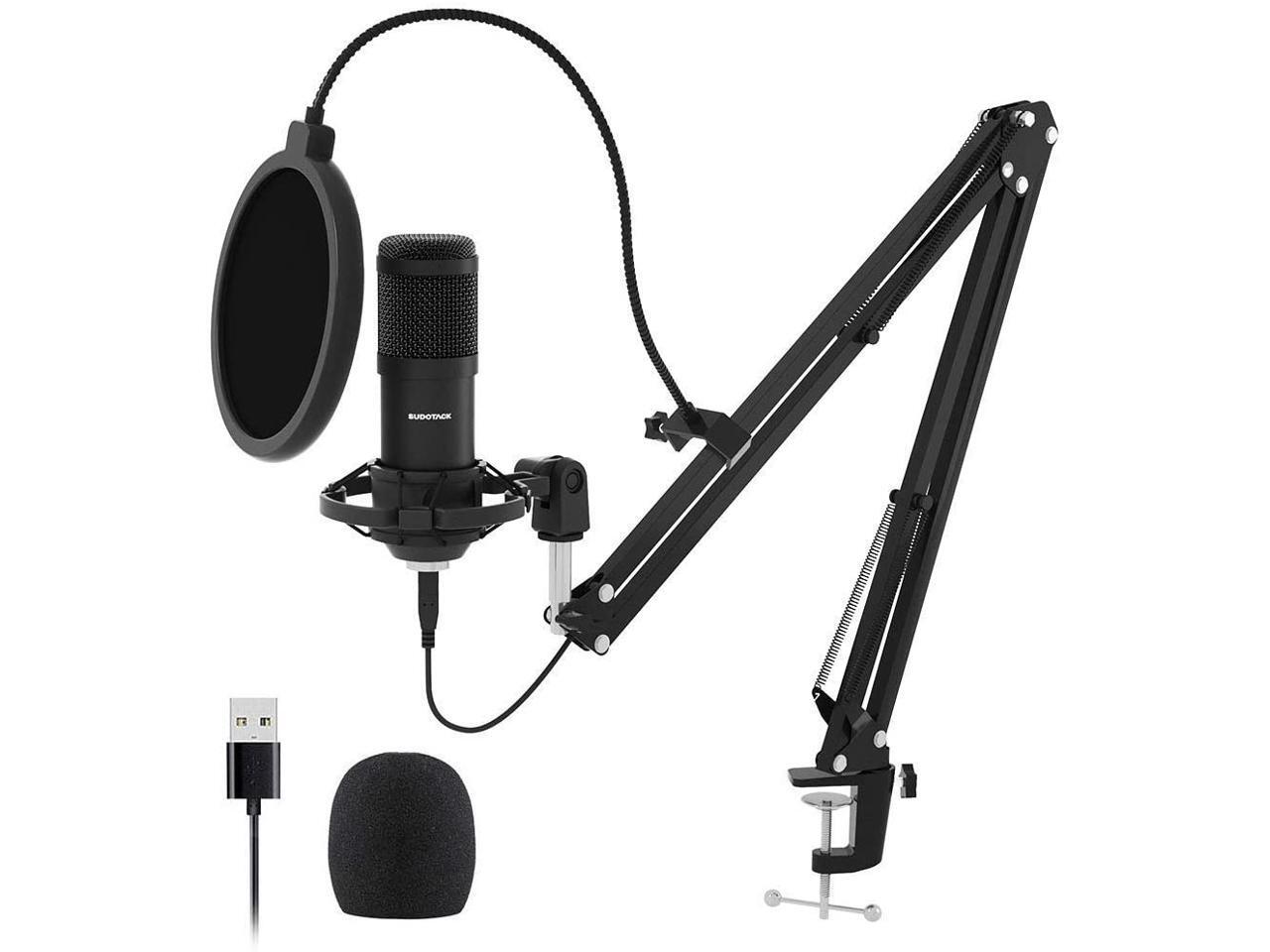 USB Streaming Podcast PC Microphone, SUDOTACK professional 192KHZ/24Bit