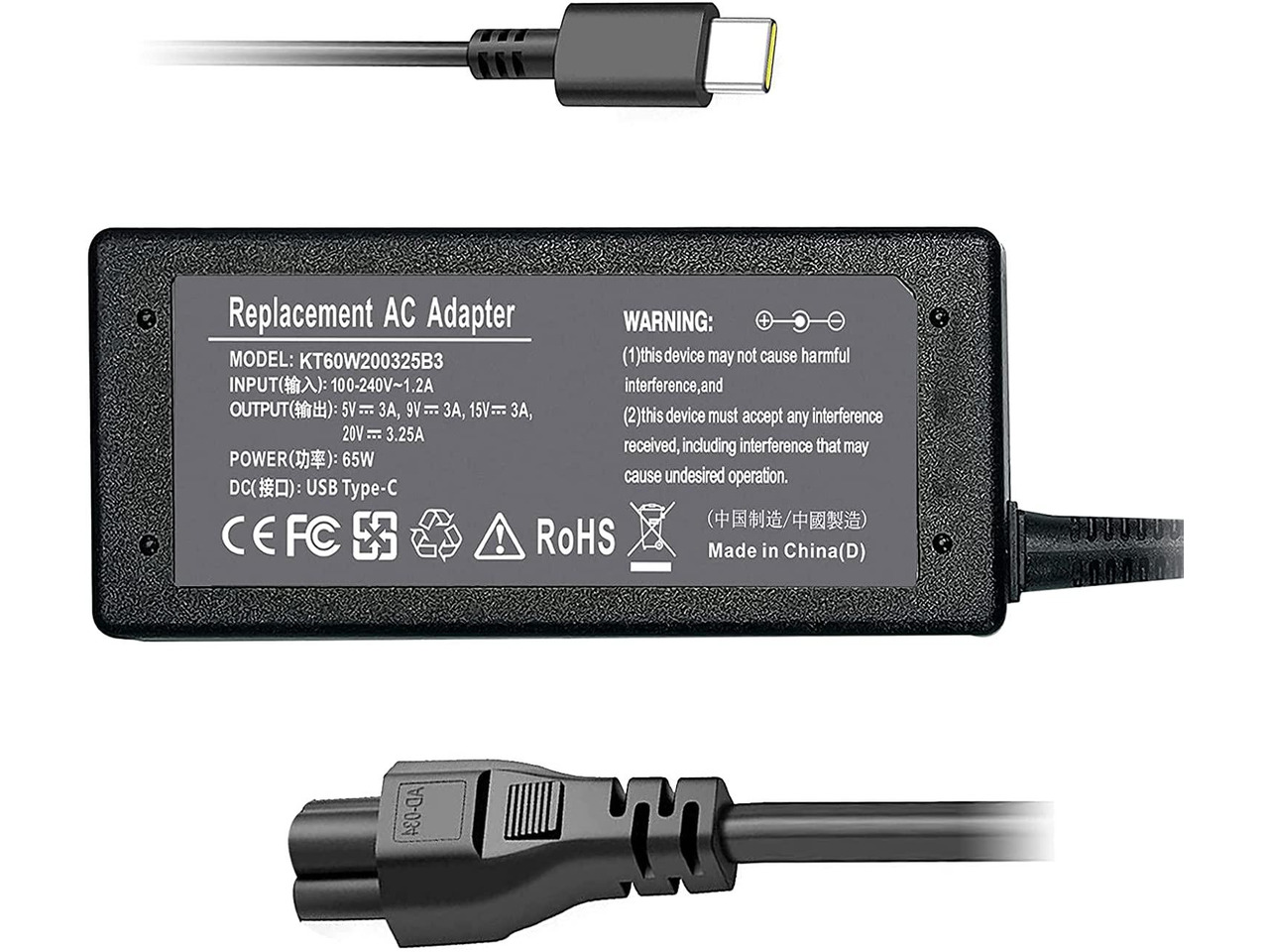 65W USB Type C AC Charger DA65NM190 for Dell Chromebook 3100 3300 3500