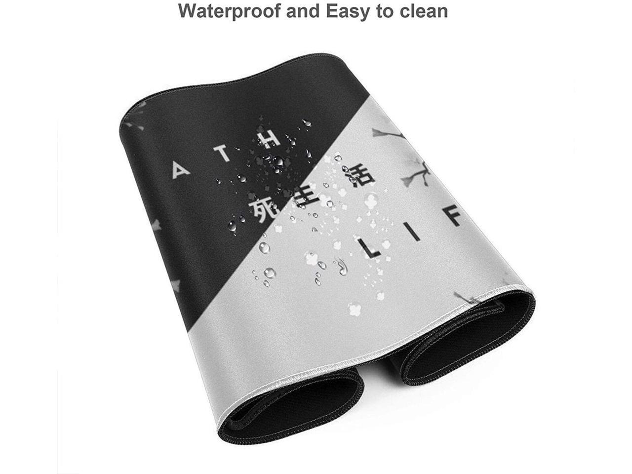 Black and White Cherry Blossom Gaming Mouse Pad XL, Extended Large