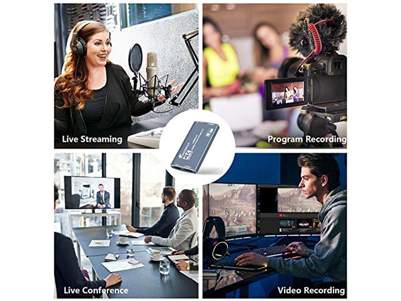 Video Capture Card, 4K 60FPS Passthrough HDMI Capture Card with HDMI LoopOut, 4K 30FPS