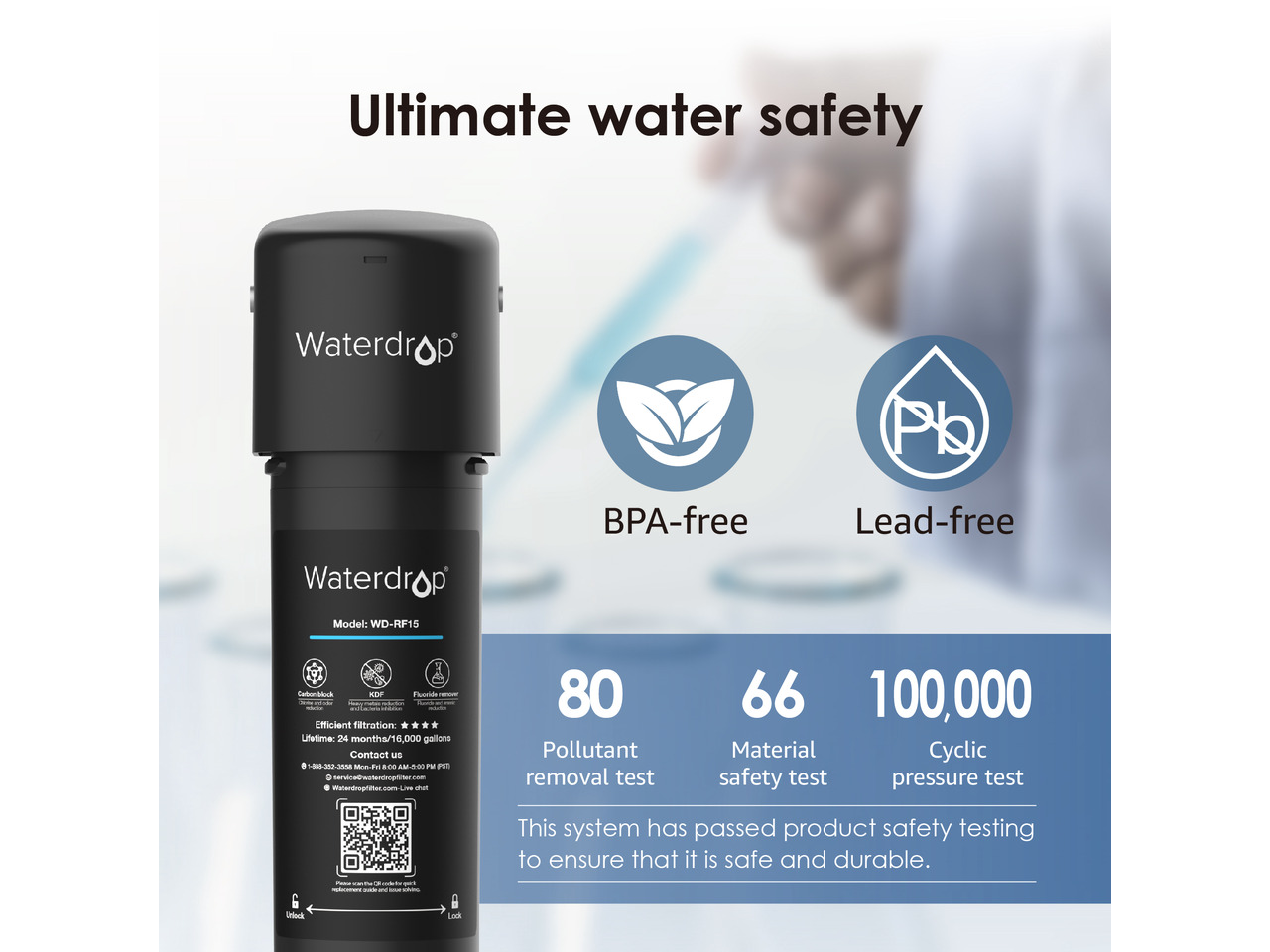 Waterdrop 15UA Under Sink Water Filter System, 16K Gallons Ultra High