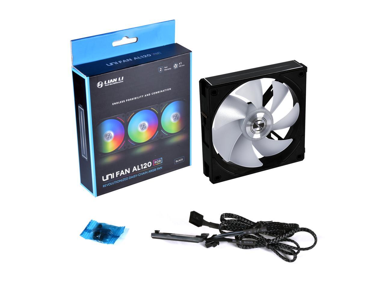 LIAN LI UNI FAN AL120 RGB BLACK 1X 12CM FAN SINGLE PACK WITHOUT