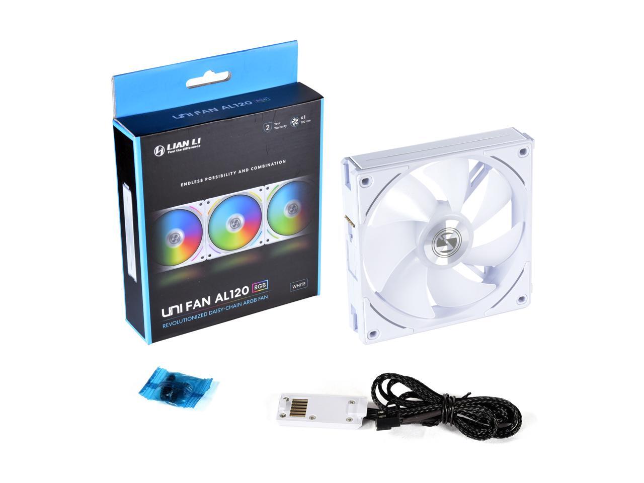 LIAN LI UNI FAN AL120 RGB White 12CM FAN SINGLE PACK WITHOUT CONTROLLER